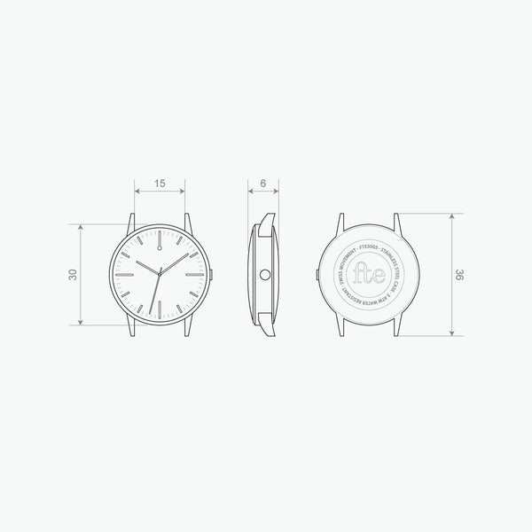 30mm - 30 Edition Watch technical drawing - Freedom To Exist