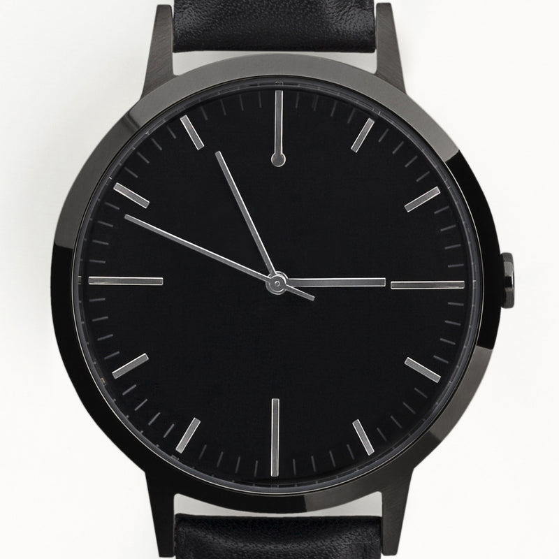 All Black Mens Watch - Men's & Women's unbranded simple Minimalist Watch - fte4007 - 40mm