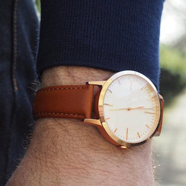 Wristwatch Review - Rose Gold & Tan - Mens Minimalist Watch - Freedom To Exist