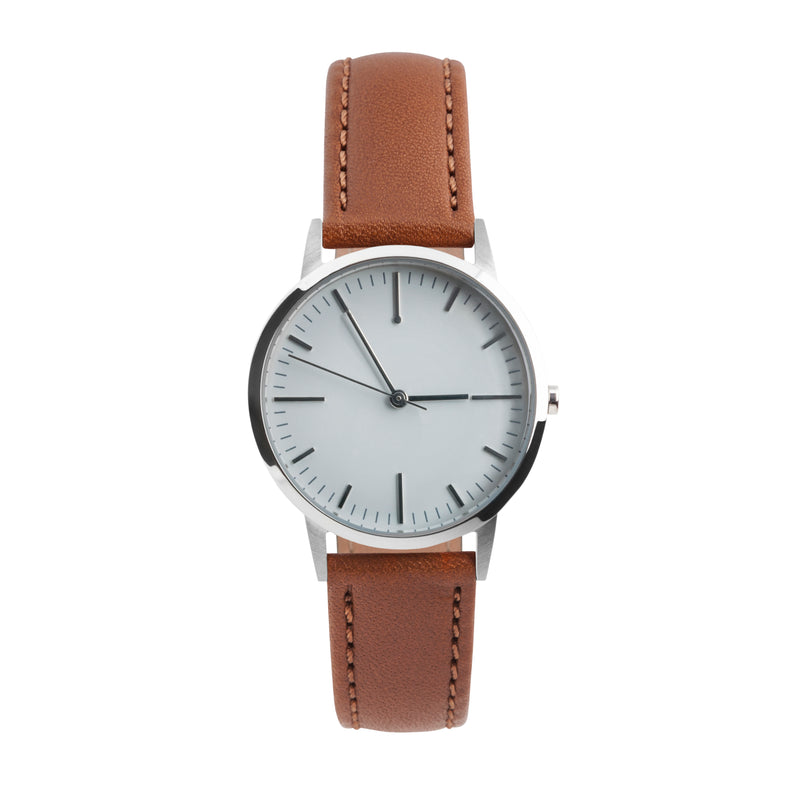 fte3005T | Silver, Grey & Tan Leather Watch