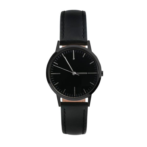 All Black - 30mm Womens small no logo vintage inspired minimalist swiss watch -  Freedom To Exist