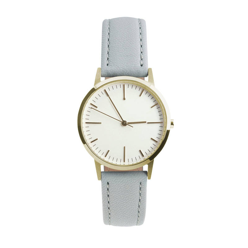 Gold & Grey Leather Watch - 30mm Womens unbranded minimalist - Freedom To Exist