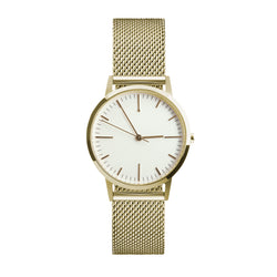 30mm Womens gold watch, white small dial unbranded minimalist watch - fte3200 -  Freedom To Exist