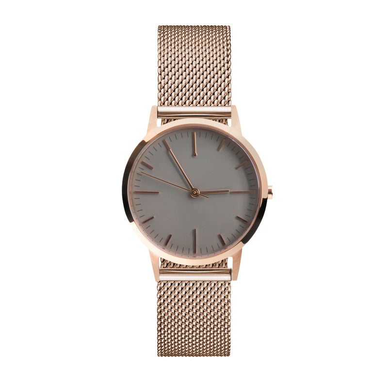 rose gold milanese mesh ladies watch - 30mm dial with 15mm strap