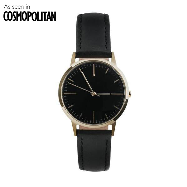 30mm Gold & Black Womens Watch