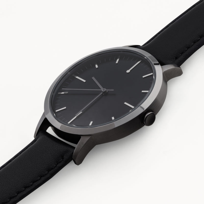 All Black Mens Watch - Men's & Women's unbranded simple Minimalist Watch - fte4007 - 40mm