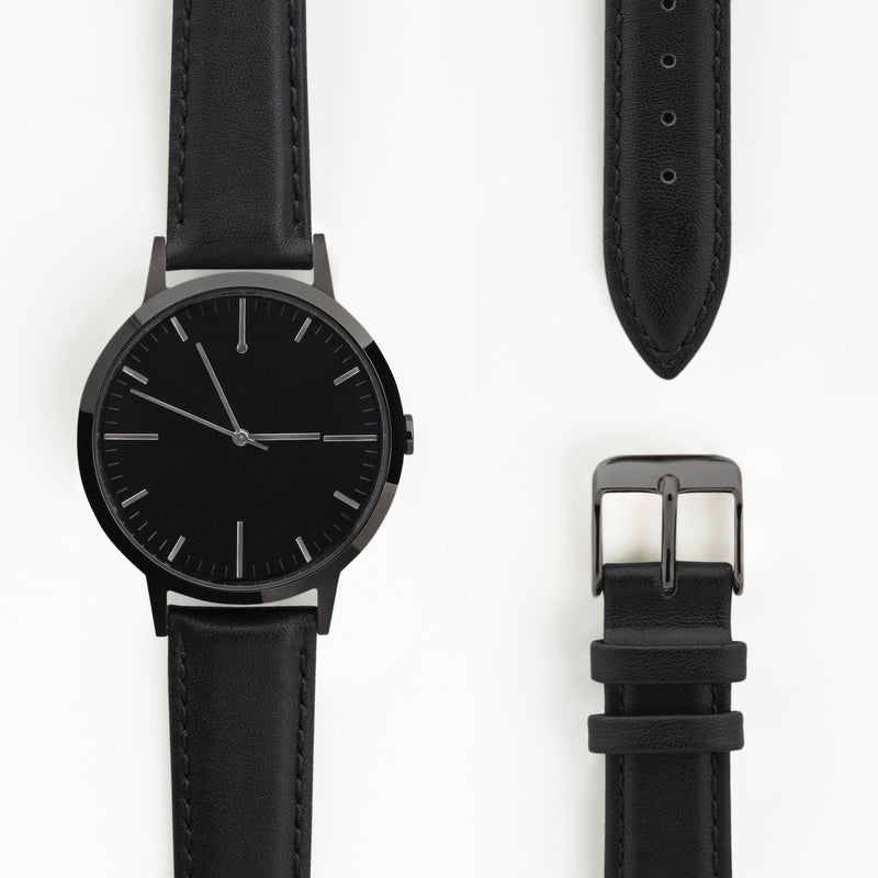 All Black Mens Watch - Men's & Women's unbranded simple Minimalist Watch - fte4007 - 40mm