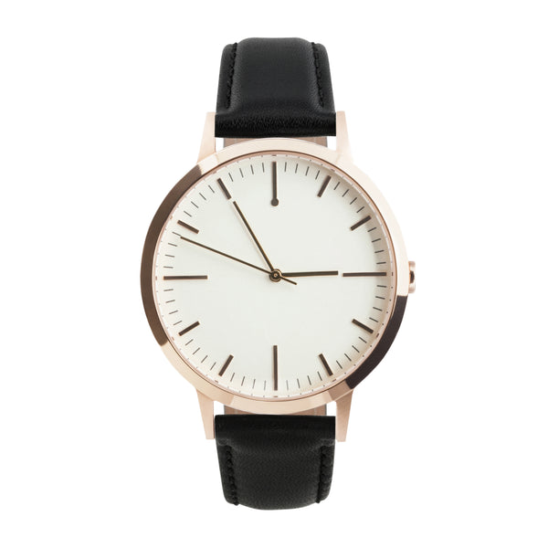 fte4015 - 40mm Rose Gold & Black - Men's & Women's unbranded Minimalist Simple Watch - fte