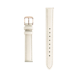 Cream Nude Leather Watch Strap - Rose Gold Buckle - 15mm Italian Leather Watch Strap - Minimalist