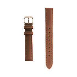 Tan Leather Replacement Strap - Rose Gold Buckle - Replacement Italian Leather Strap - 15mm 